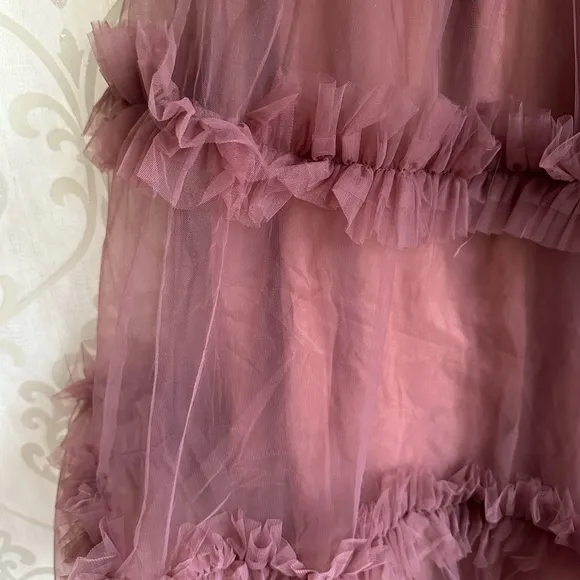 🆕 City Chic pink Dusty Rose layered lightweight Tulle Dress Flattering Fun Prom