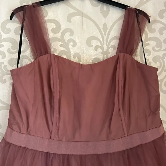 🆕 City Chic pink Dusty Rose layered lightweight Tulle Dress Flattering Fun Prom