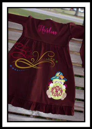1168 - FALL GIRLY SCARECROW - APPLIQUE EMPIRE DRESS