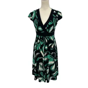 120. Evan Picone Midi Wrap VNeck Side Zipper Fit &amp; Flare Dress 4P