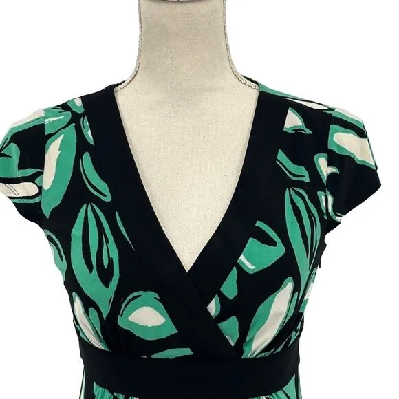 120. Evan Picone Midi Wrap VNeck Side Zipper Fit &amp; Flare Dress 4P