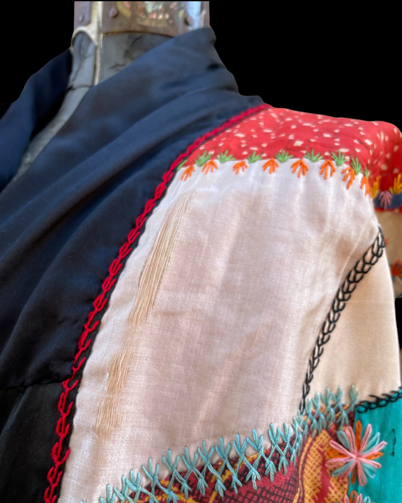 1930s Deco Kimono Style Crazy Quilt Coat