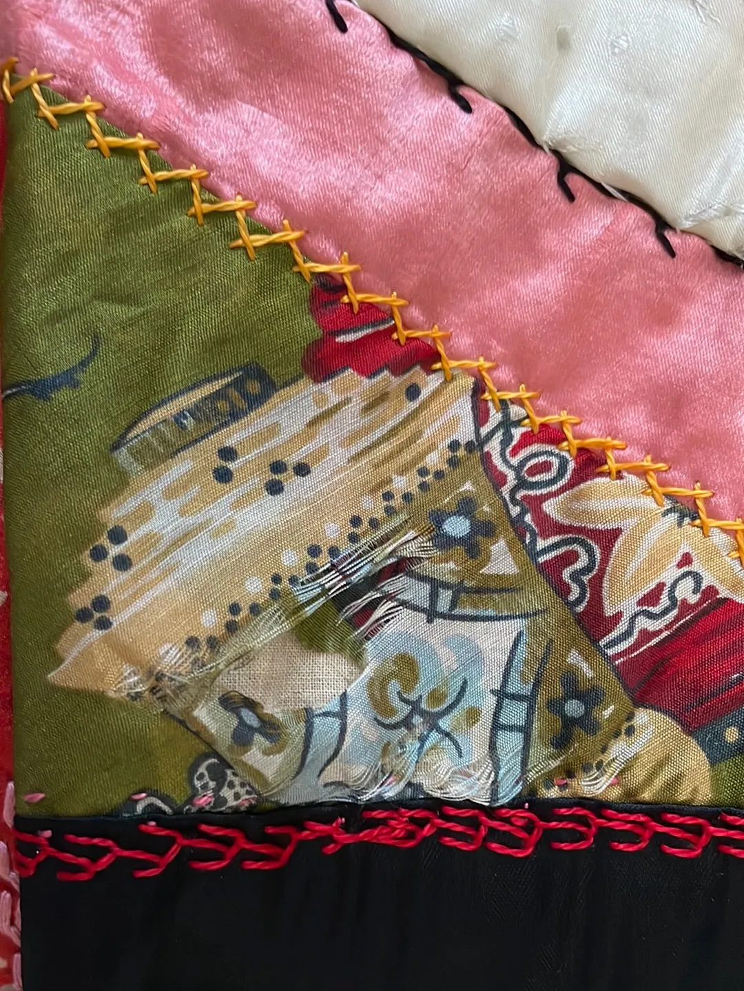 1930s Deco Kimono Style Crazy Quilt Coat