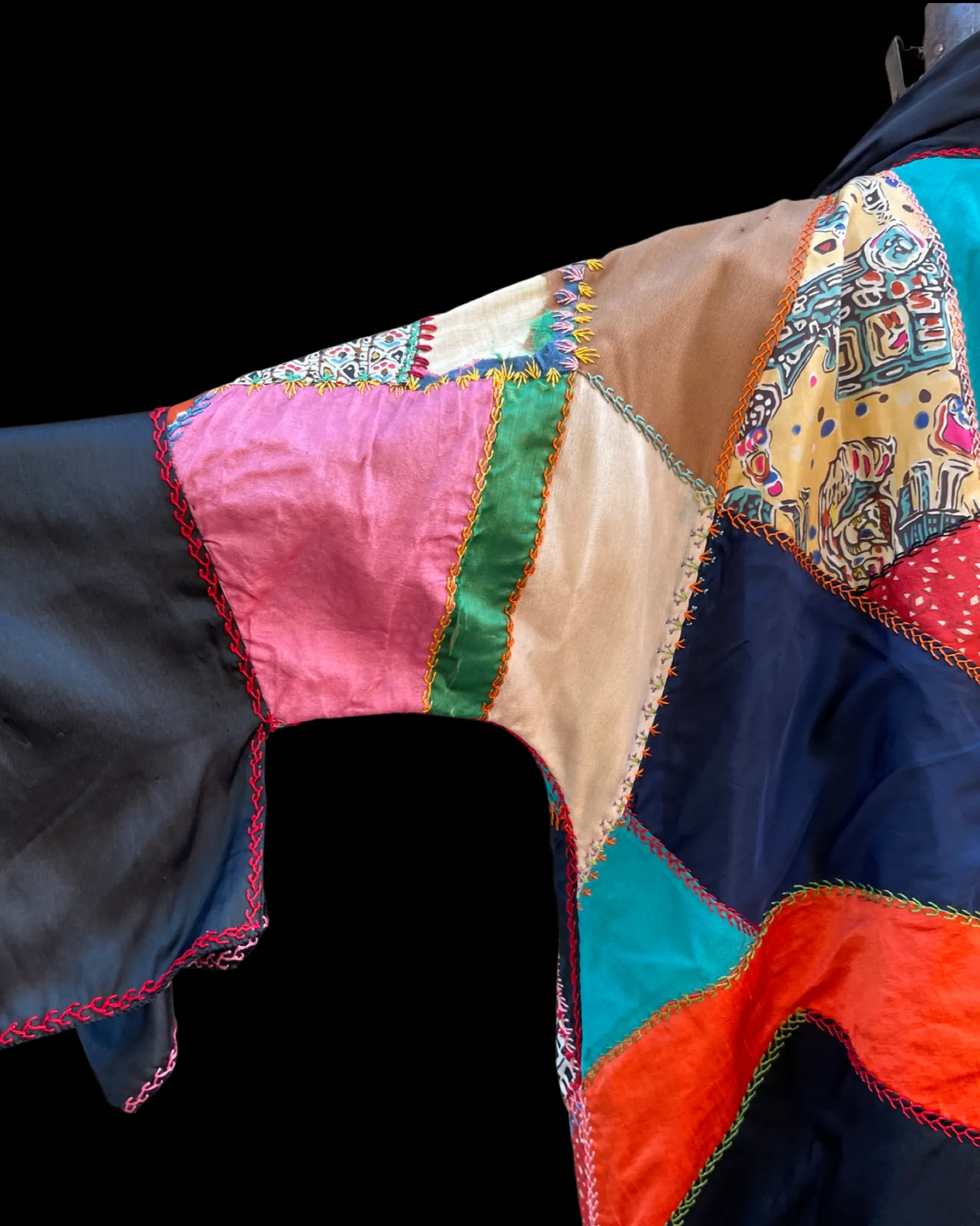 1930s Deco Kimono Style Crazy Quilt Coat