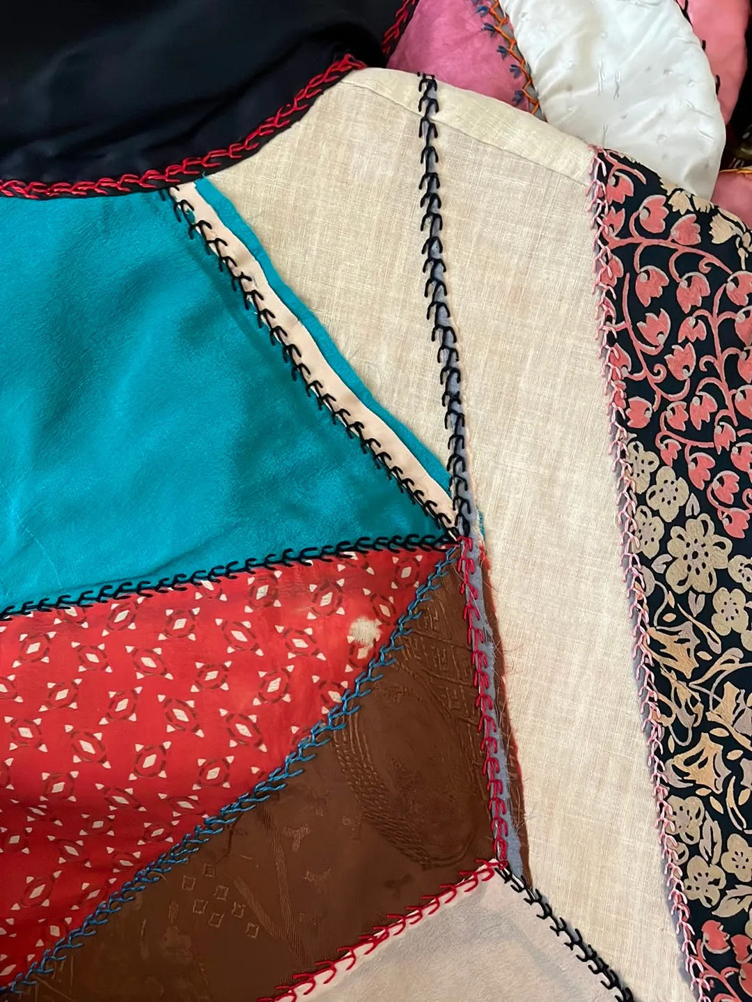 1930s Deco Kimono Style Crazy Quilt Coat