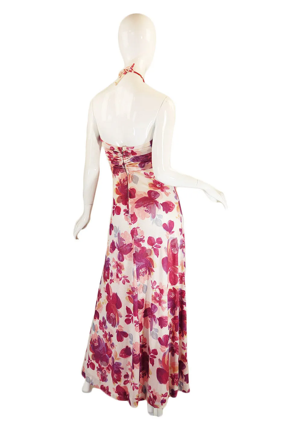 1970s Joy Stevens Floral Maxi Dress