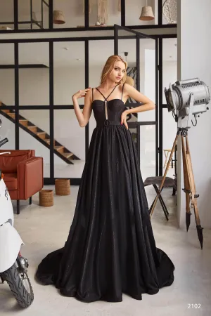 2102 Long satin Gown