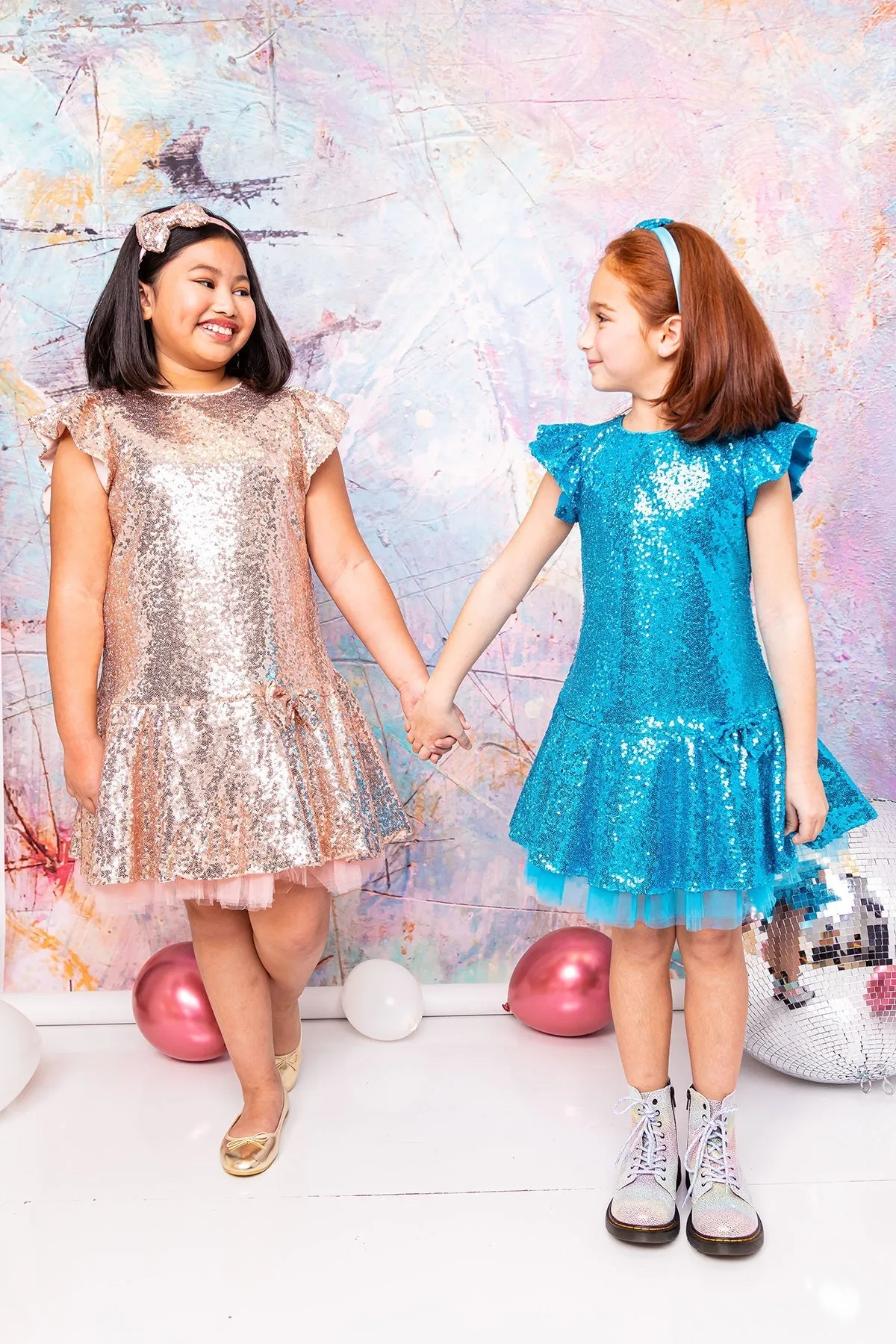 530 - Sequin Ruffle Sleeve Tutu Plus Size Dress