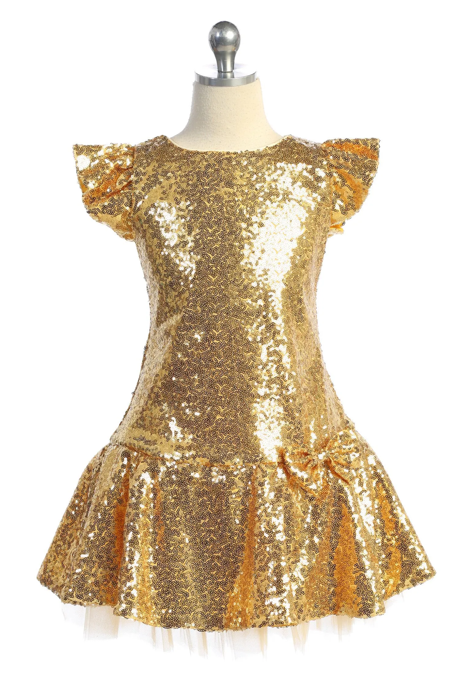 530 - Sequin Ruffle Sleeve Tutu Plus Size Dress