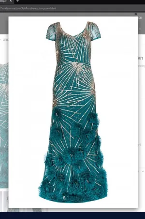 Aidan Mattox  MD1E203127 3D Floral Sequin Gown