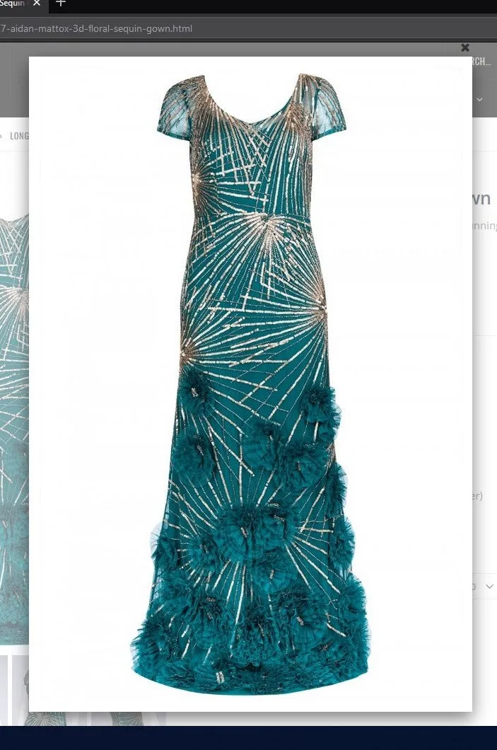 Aidan Mattox  MD1E203127 3D Floral Sequin Gown