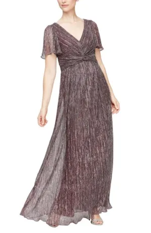 Alex Evenings Size 12 8127739 Maroon Mother of Bride Dress