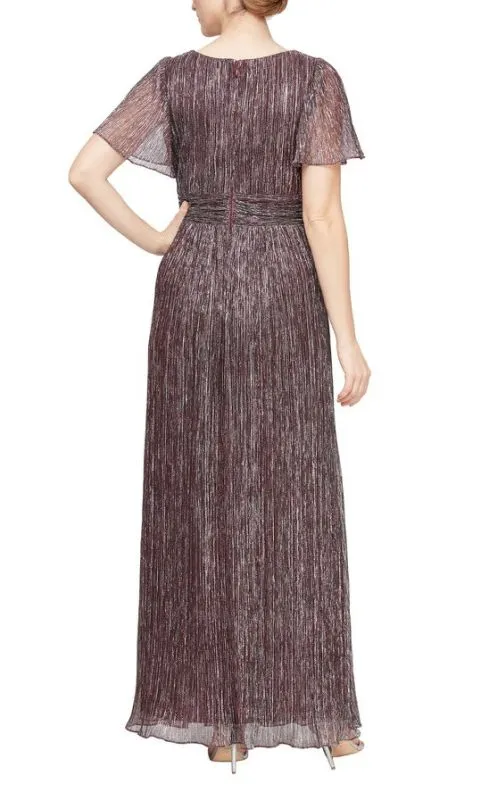 Alex Evenings Size 12 8127739 Maroon Mother of Bride Dress