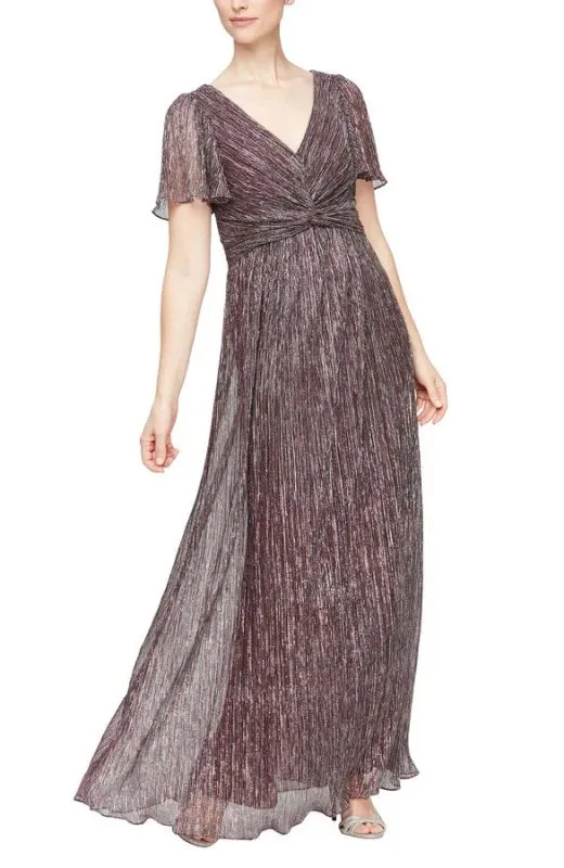 Alex Evenings Size 12 8127739 Maroon Mother of Bride Dress