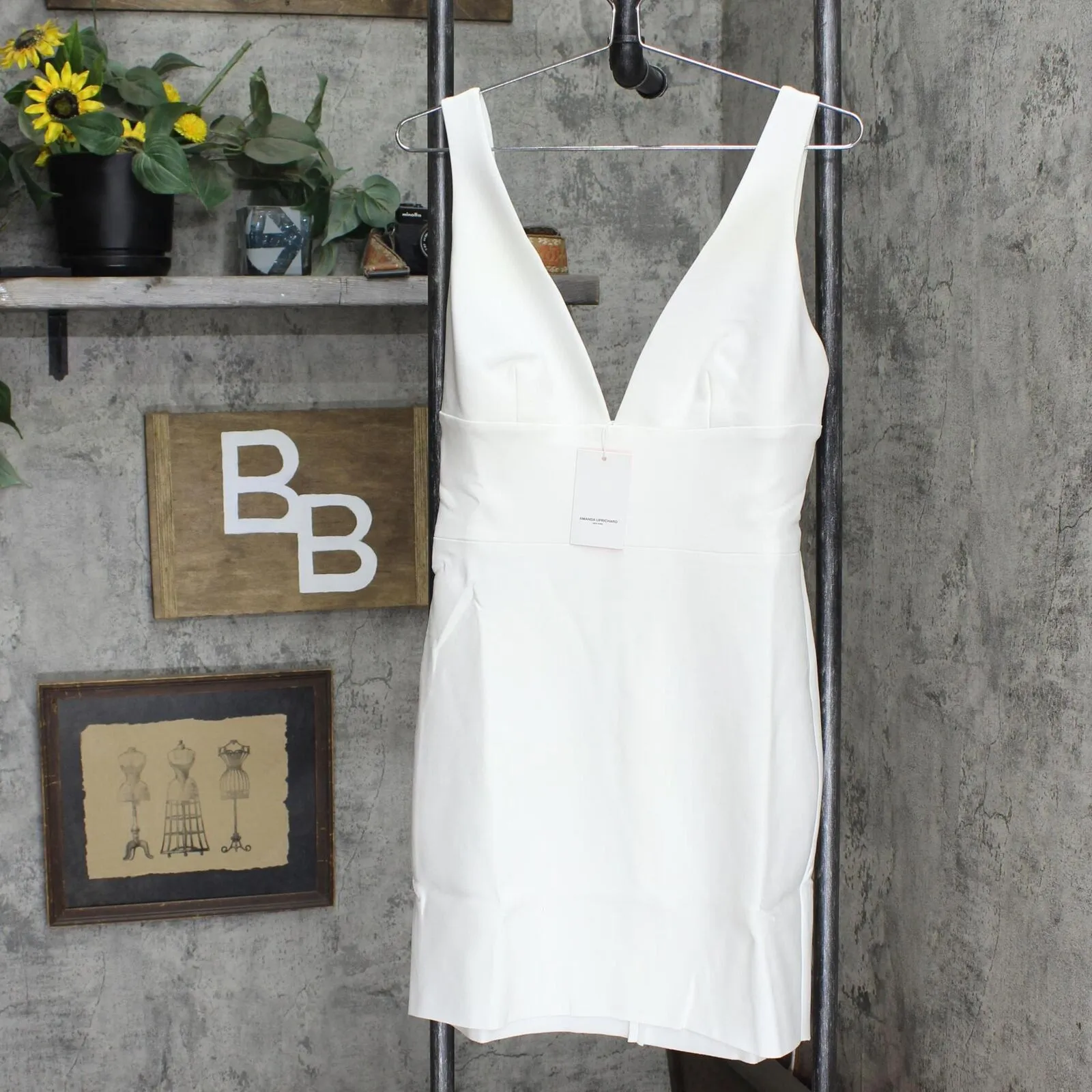 Amanda Uprichard Womens Nelly Mini Dress Ivory  White XL