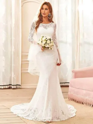 Amelia lace wedding dress with sleeve in ivory Express NZ Wide