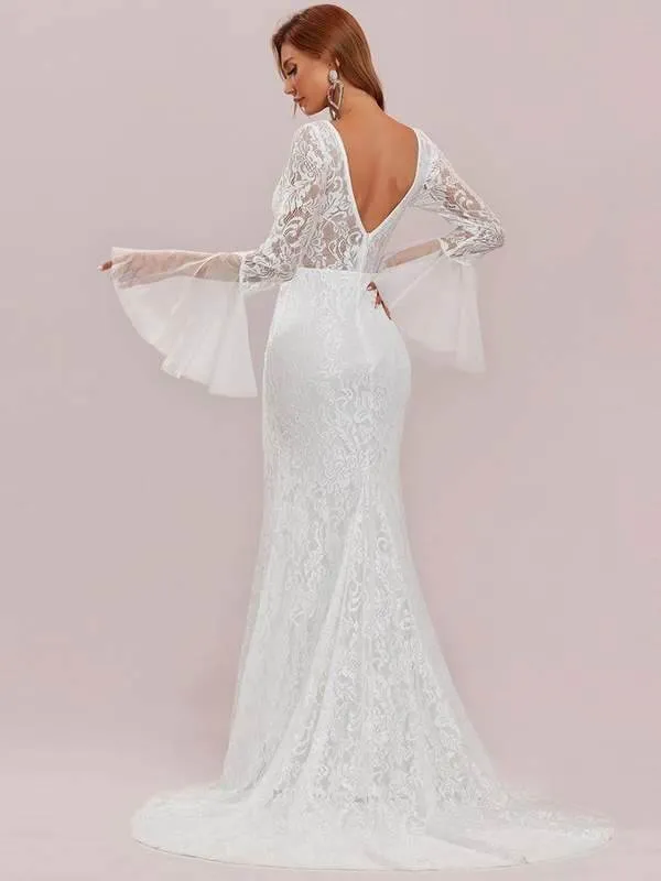 Amelia lace wedding dress with sleeve in ivory Express NZ Wide