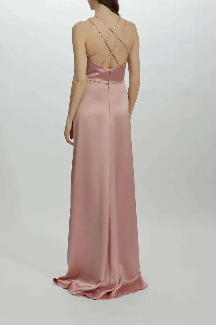 Amsale Bridesmaids "Kelani" in Rose Quartz Size 8