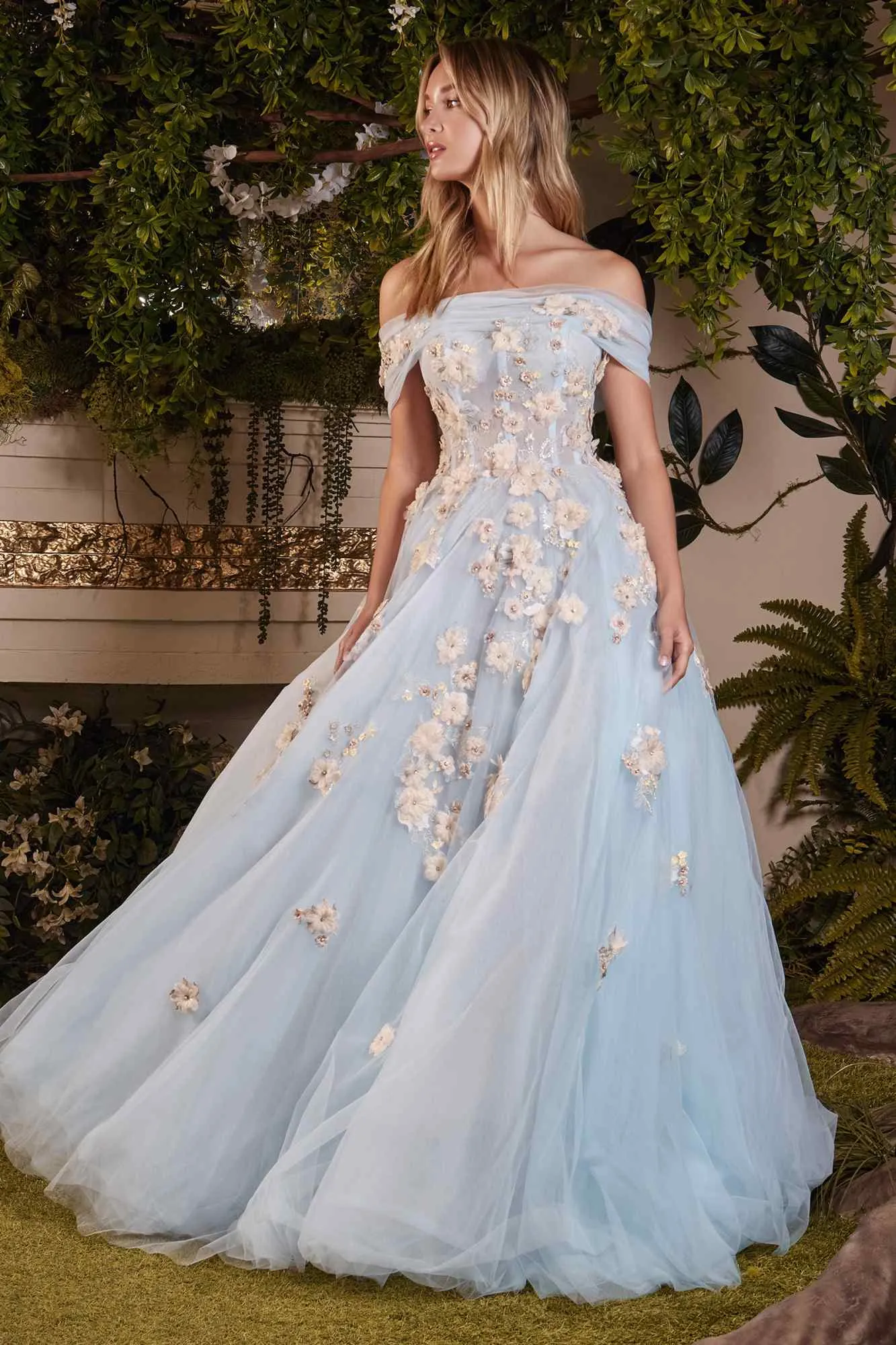 Andrea & Leo A1048 Floor Length Fairytale Garden Couture A-Line Ball Gown