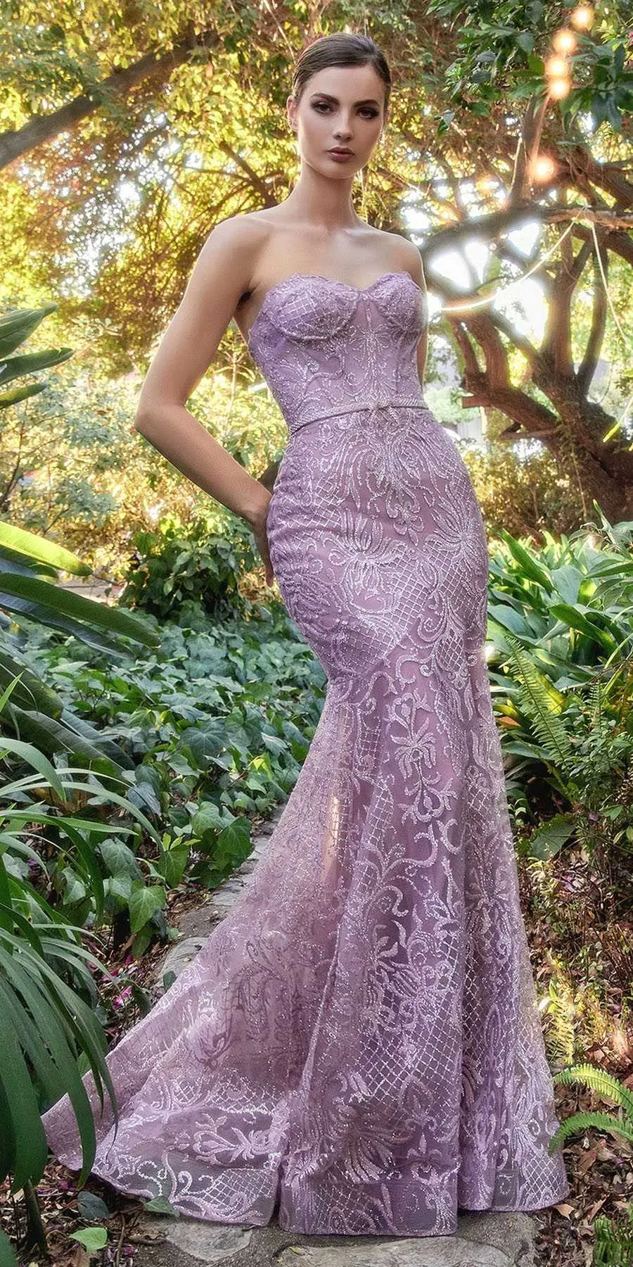 Andrea & Leo A1105 Long Strapless Mermaid Gown with Optional Off Shoulder Sleeves