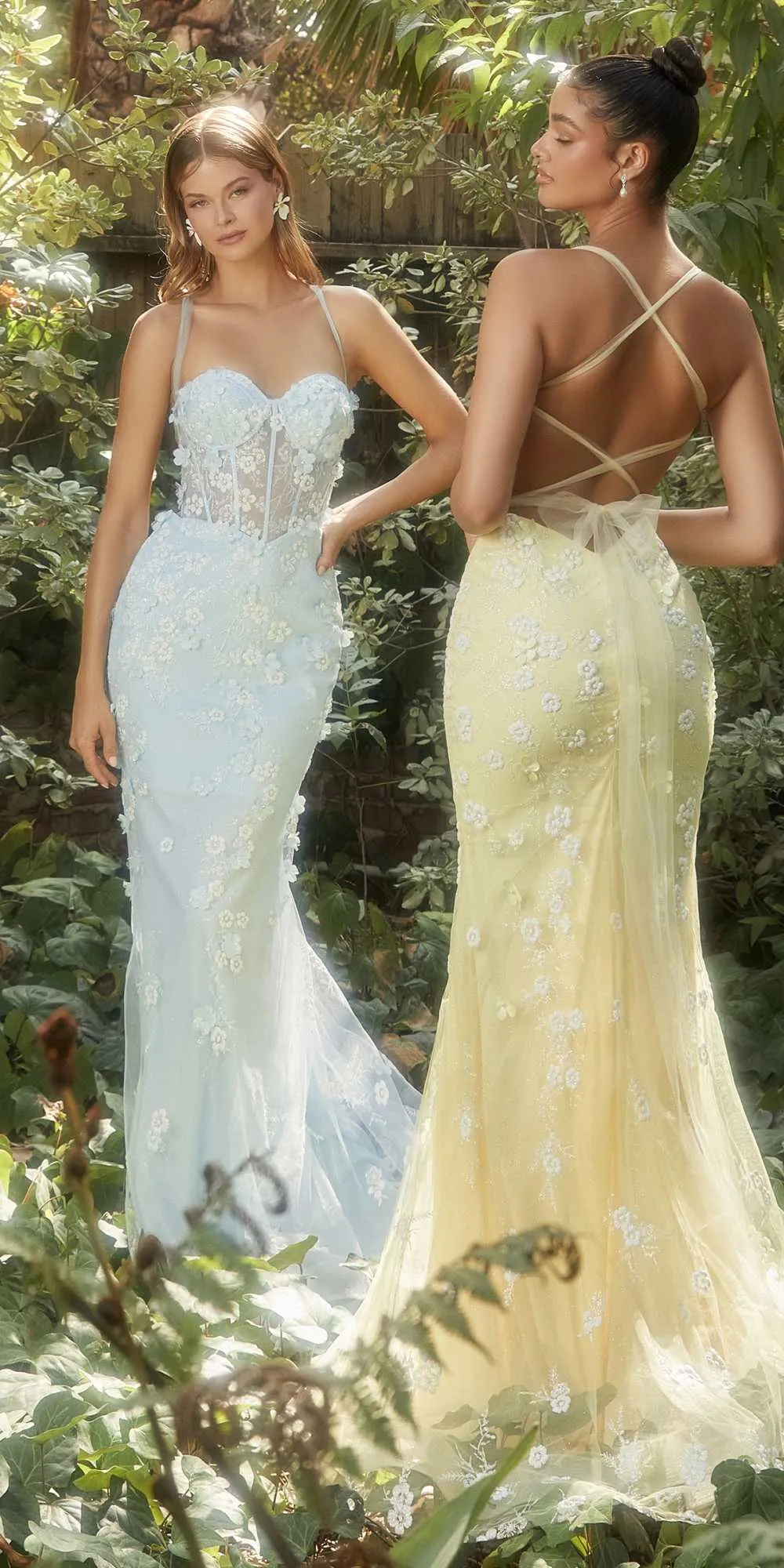 Andrea & Leo A1115 Floor Length Embellished Daisy Mermaid Gown
