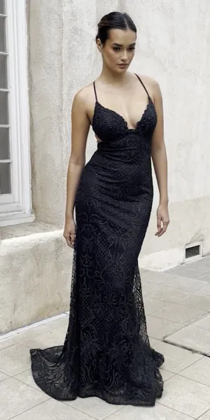Andrea & Leo A1170 Long Diamond Rococo Backless Mermaid Gown