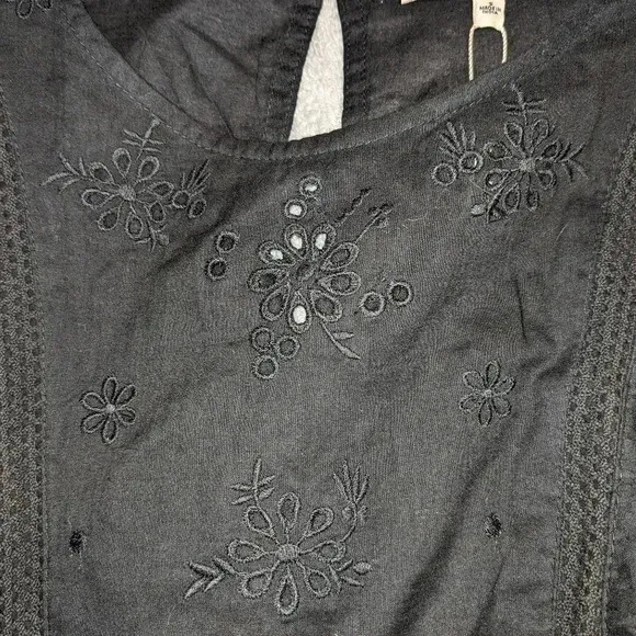 Anthropologie Lenon Eyelet Fit &amp; Flare Dress Black Tie Sz. Small NWT $200