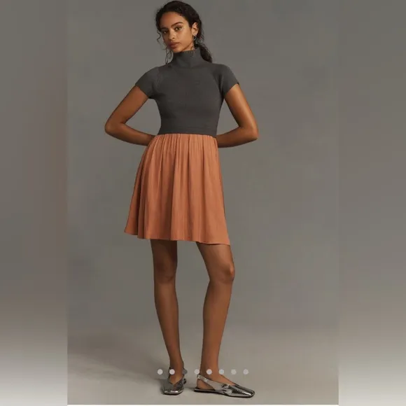 Anthropologie Twofer Sweater Dress: Short-Sleeve Mini Edition