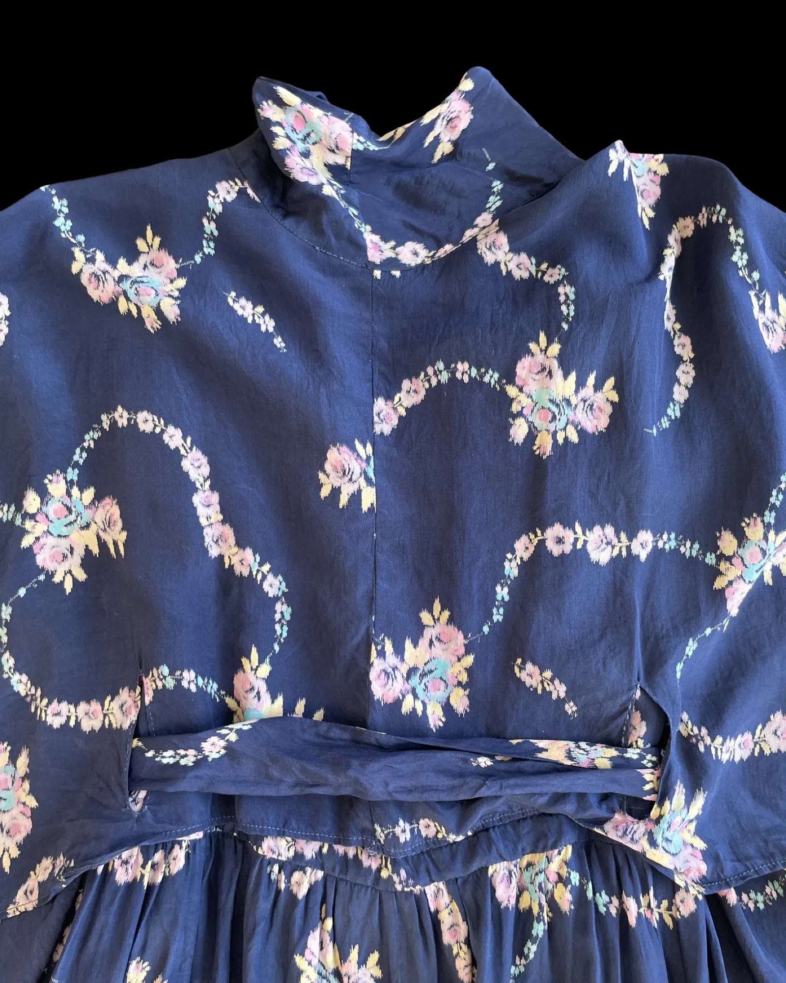 Antique 1910s/20s Floral Silk Dressing Gown