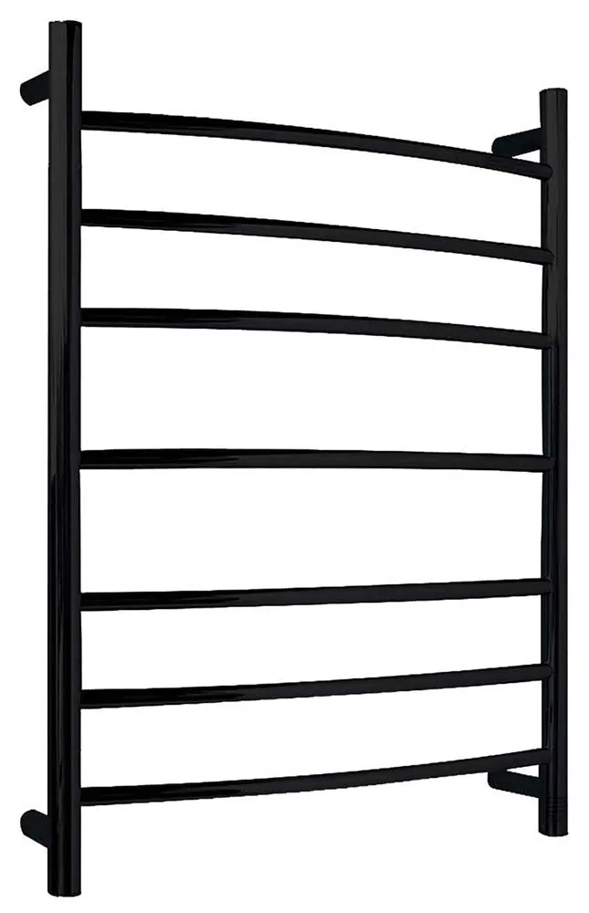 Anzzi Gown 7-Bar Stainless Steel Wall Mounted Towel Warmer in Matte Black