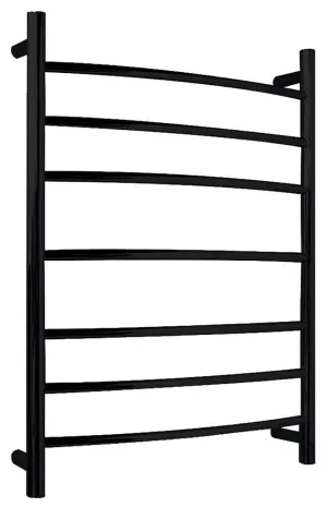 Anzzi Gown 7-Bar Stainless Steel Wall Mounted Towel Warmer in Matte Black