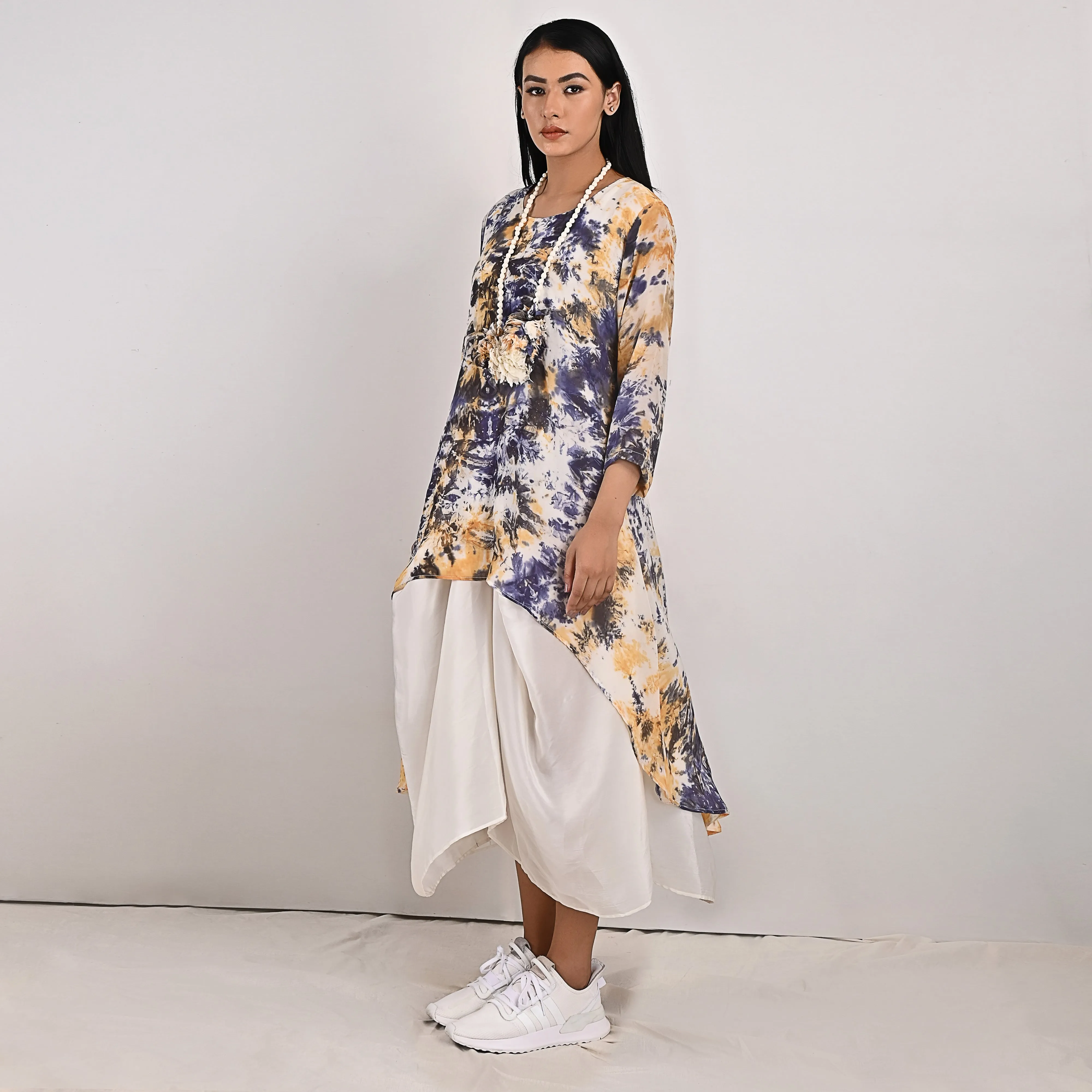 Aria - Tie & Dye One Piece Cowl Dress