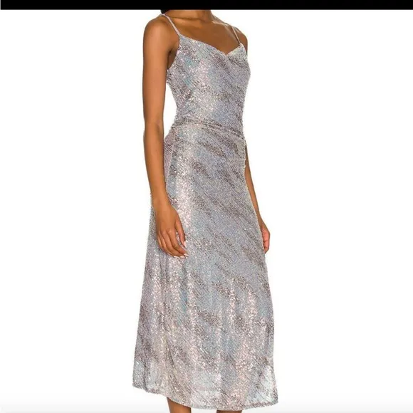 ASTR the Label Size XS Hollywood Sequin Dress Pink and Silver