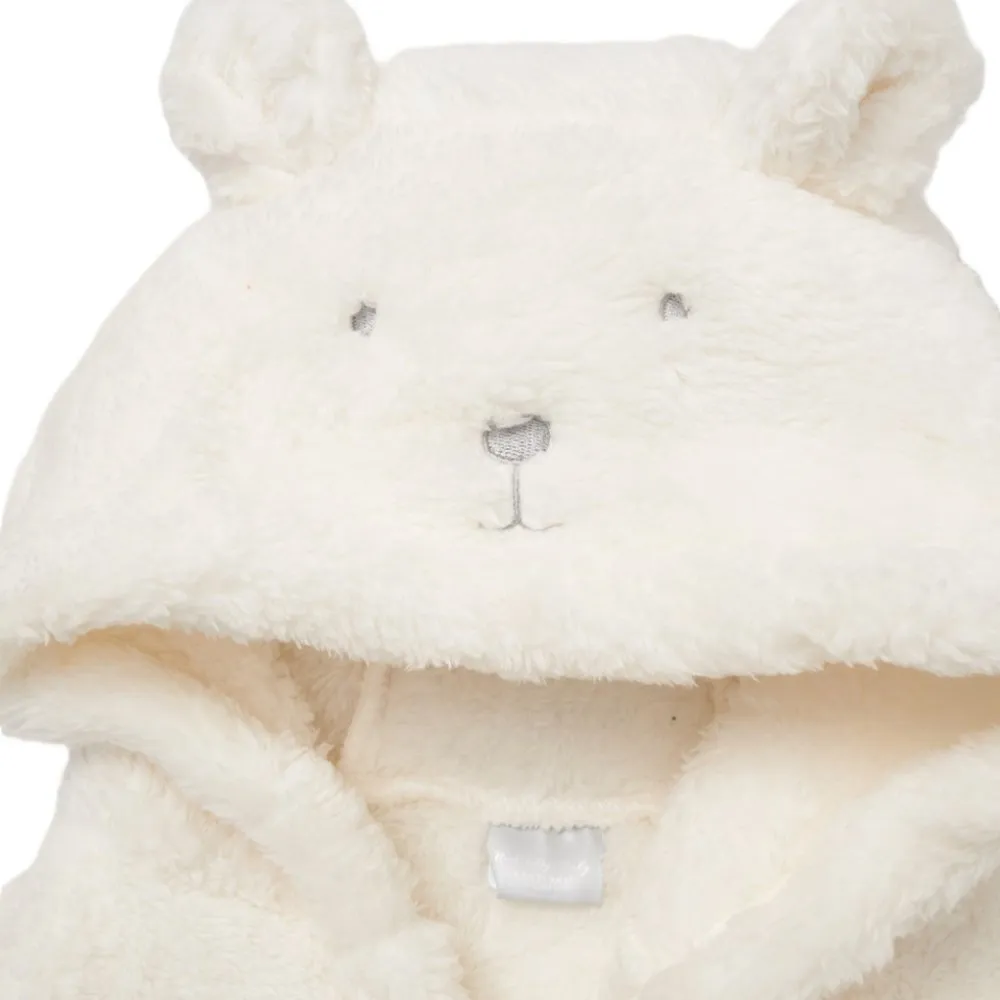 Babies personalised dressing gown and toy gift set Cream