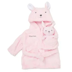 Babies personalised dressing gown and toy gift set