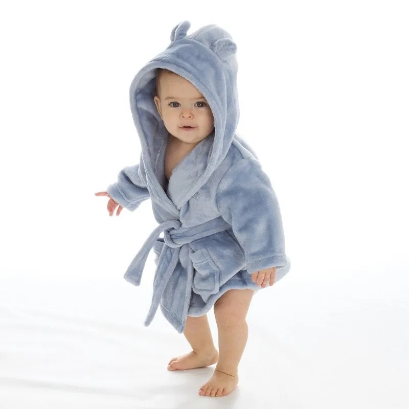 Babies personalised hooded dressing gown Dusky Pink