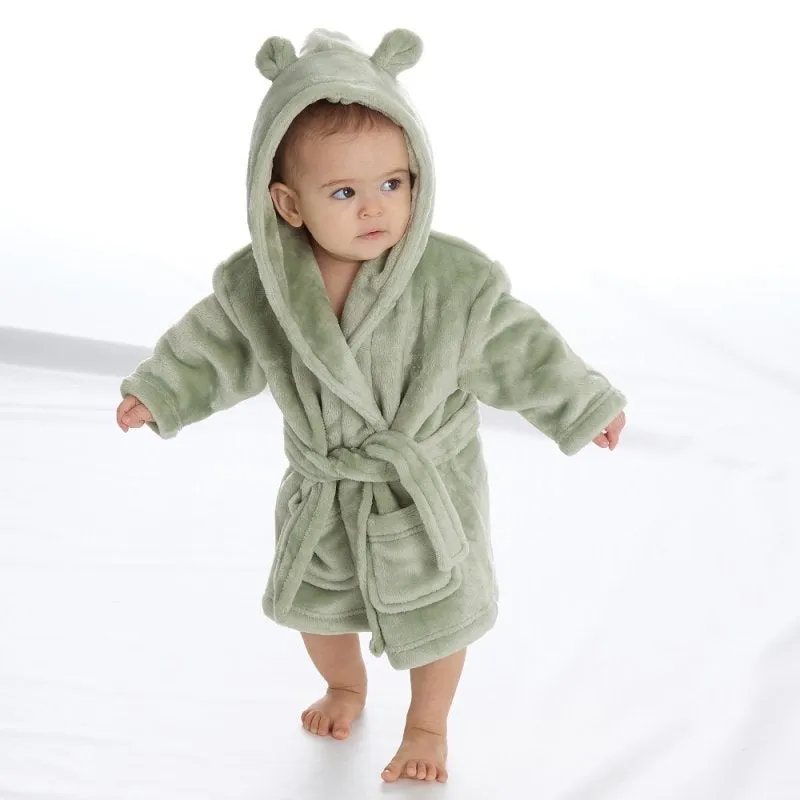 Babies personalised hooded dressing gown Dusky Pink