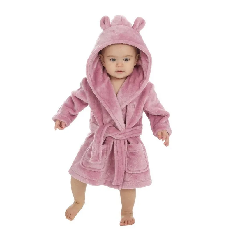 Babies personalised hooded dressing gown Dusky Pink