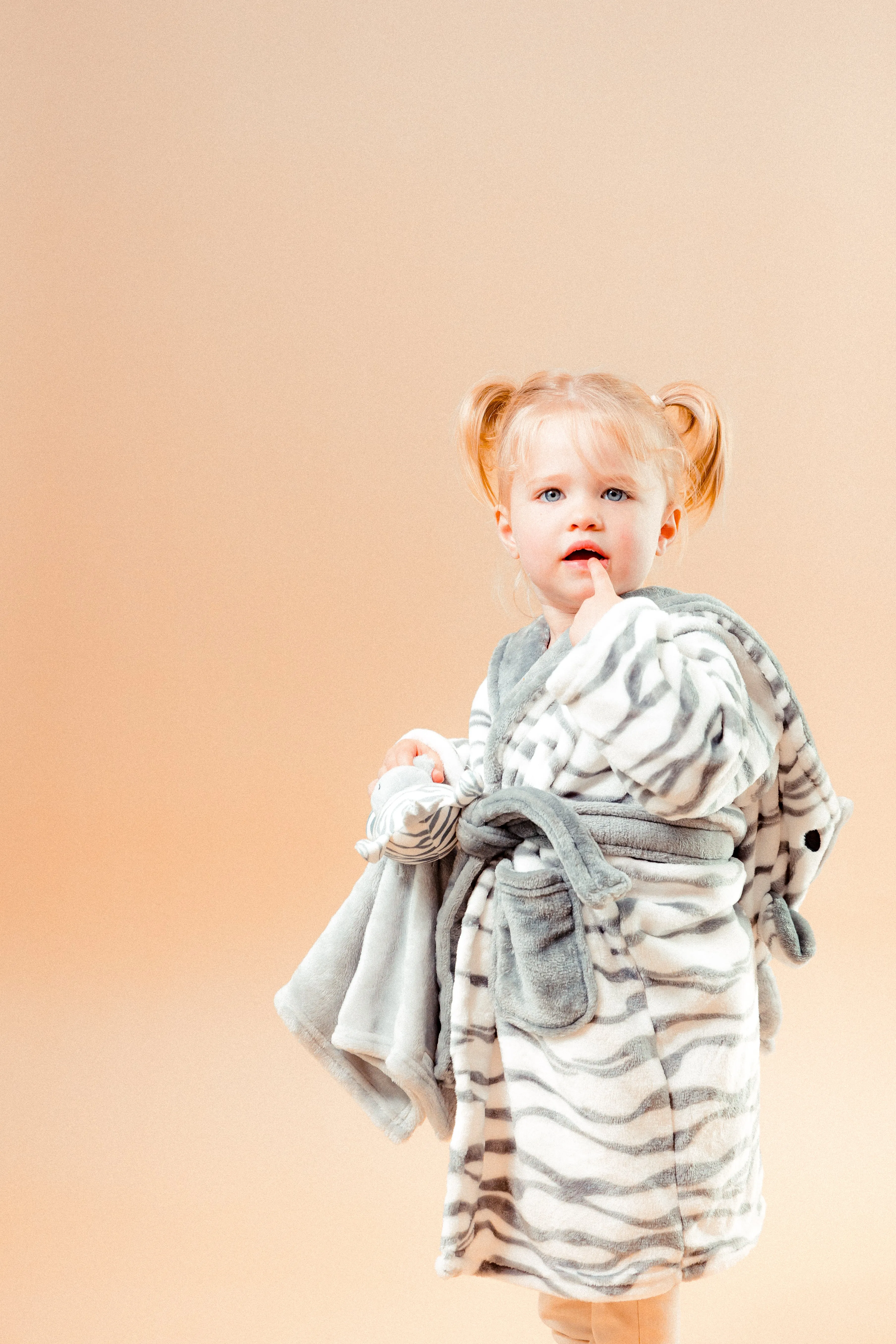 Babies personalised Zebra hooded dressing gown