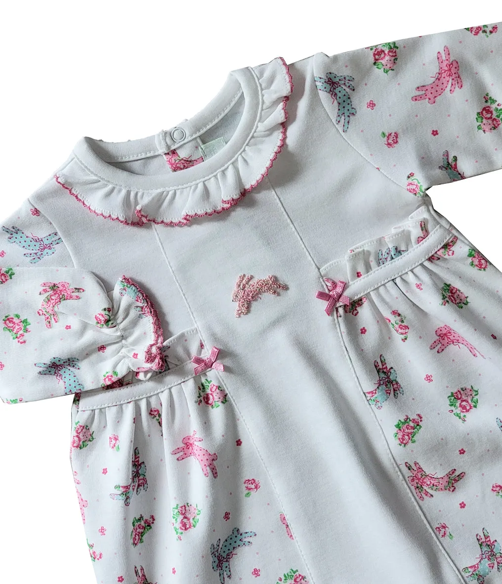 Baby Girl's "Happy Easter" Bunny Print Daygown