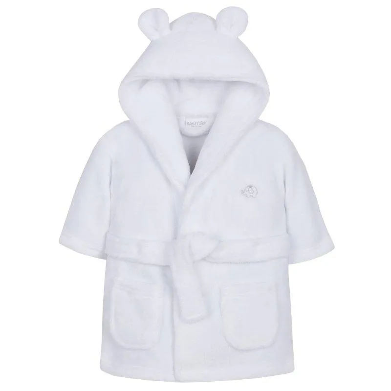 Baby White Hooded Dressing Gown