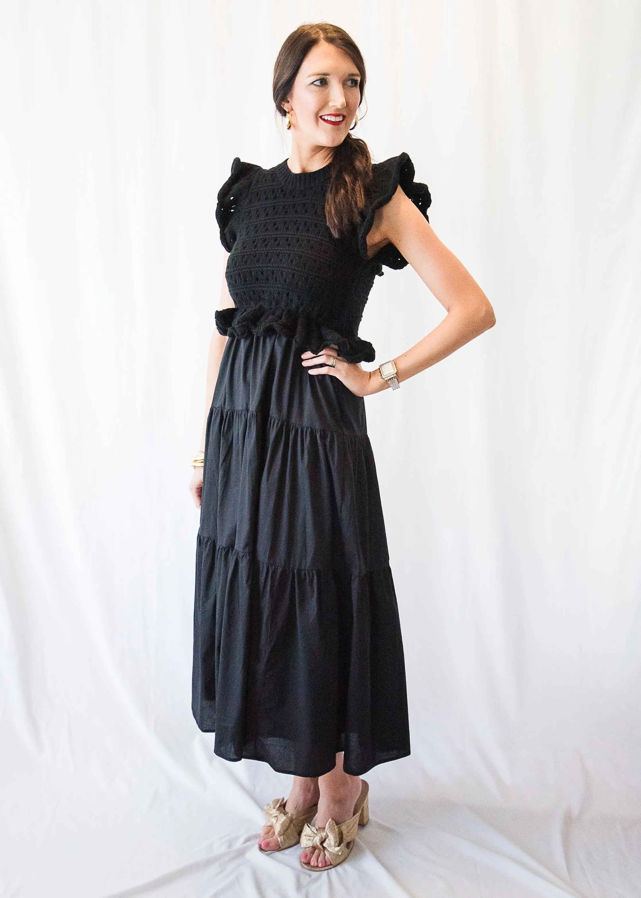 Back in Black Mix Media Dress