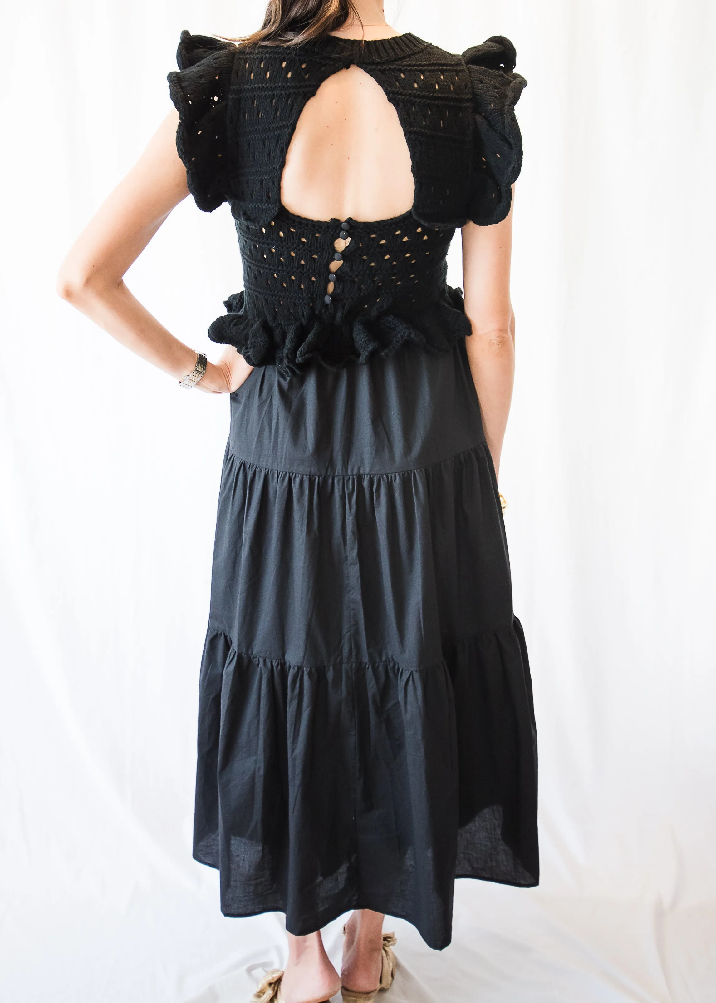 Back in Black Mix Media Dress