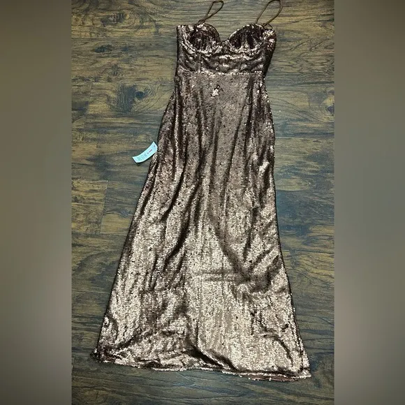 Bardot Sequin Dress Bronze‎ NWT Small
