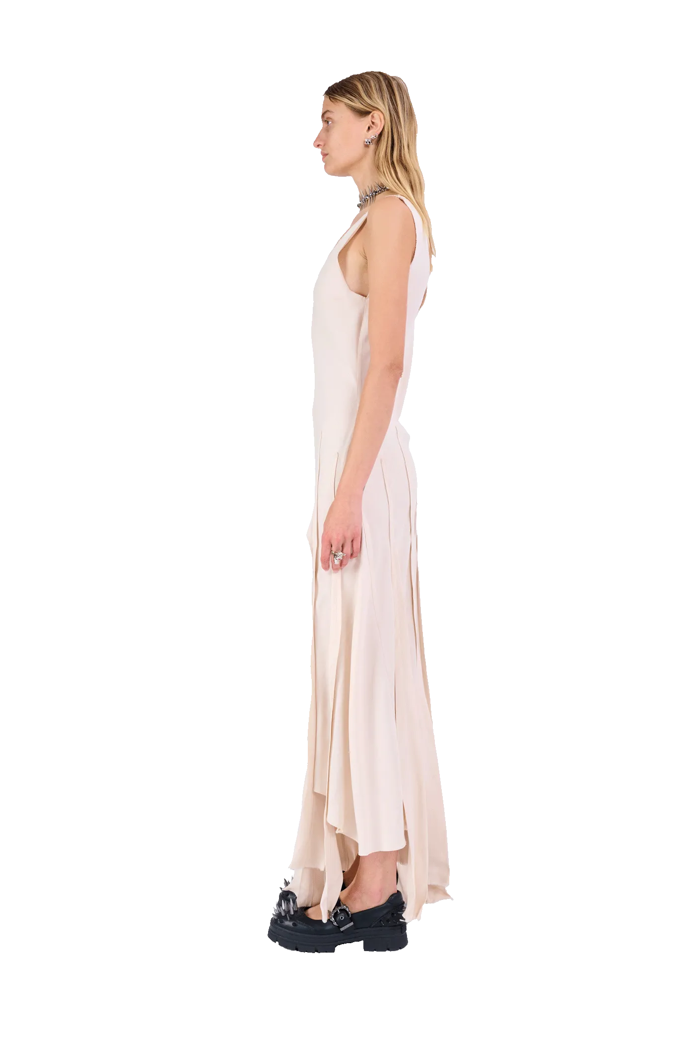 BEIGE DRIZZLE DRESS
