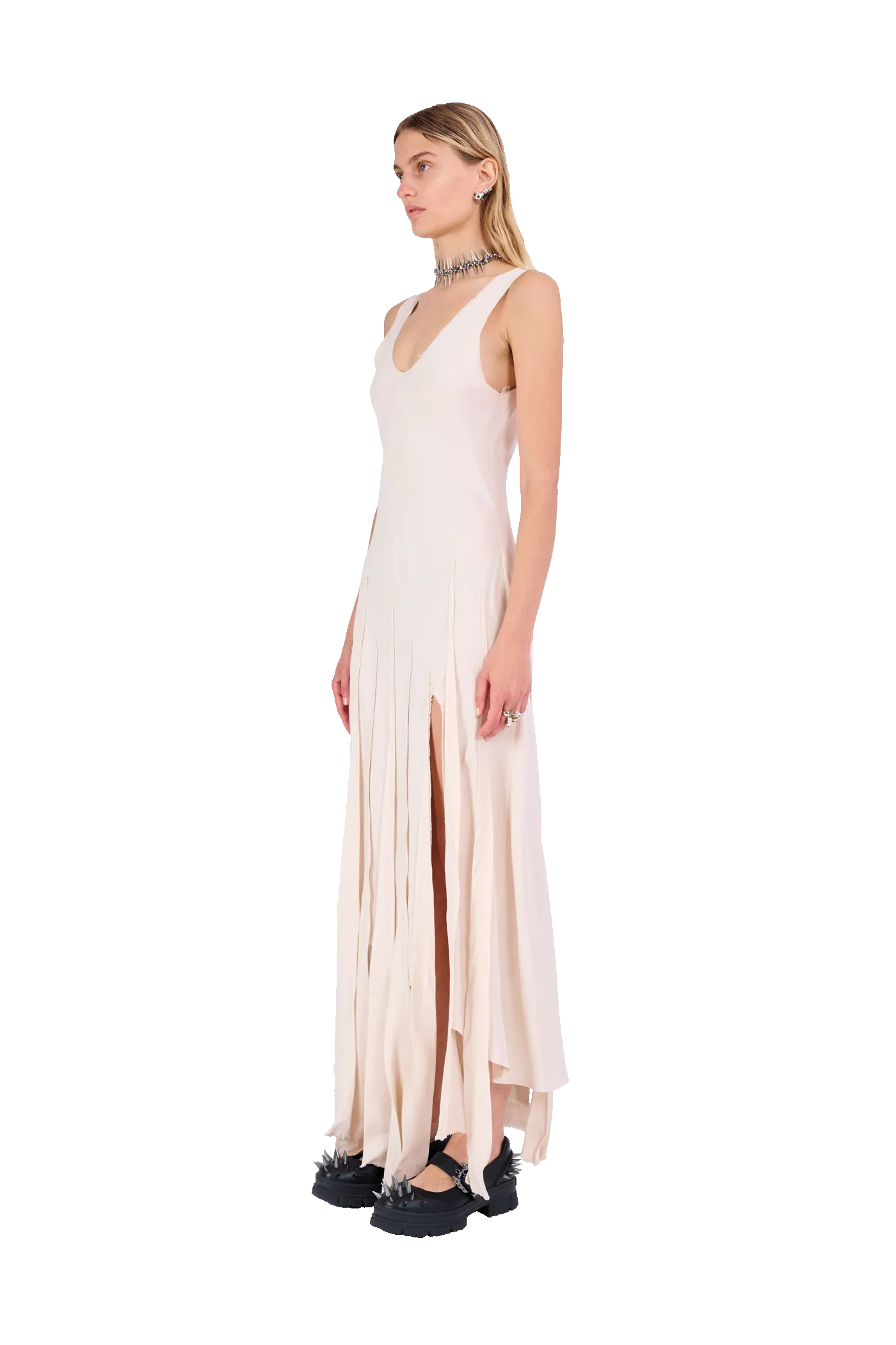 BEIGE DRIZZLE DRESS