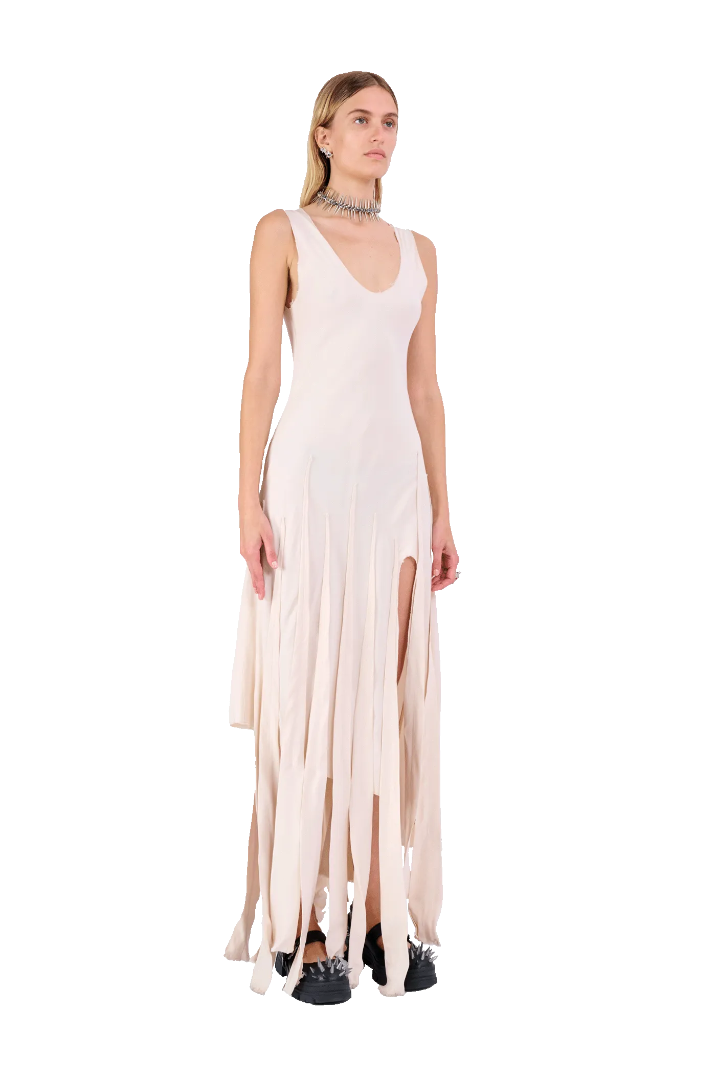 BEIGE DRIZZLE DRESS