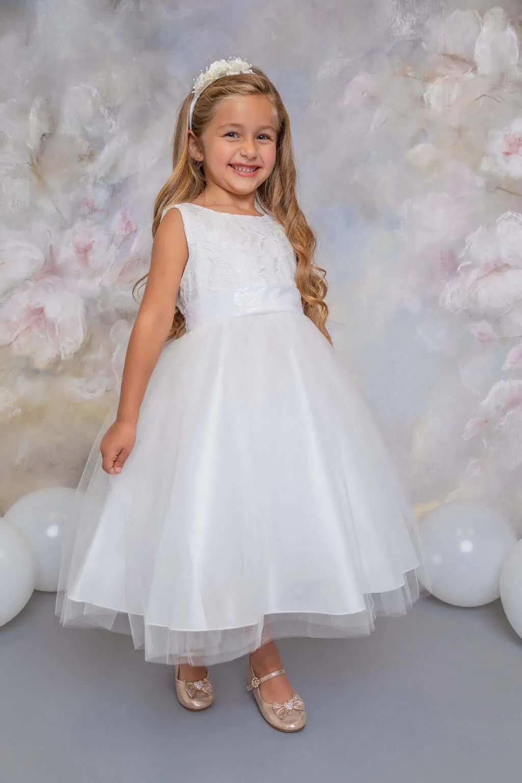 Belle of the Ball Dress -  White Lace and Sequins