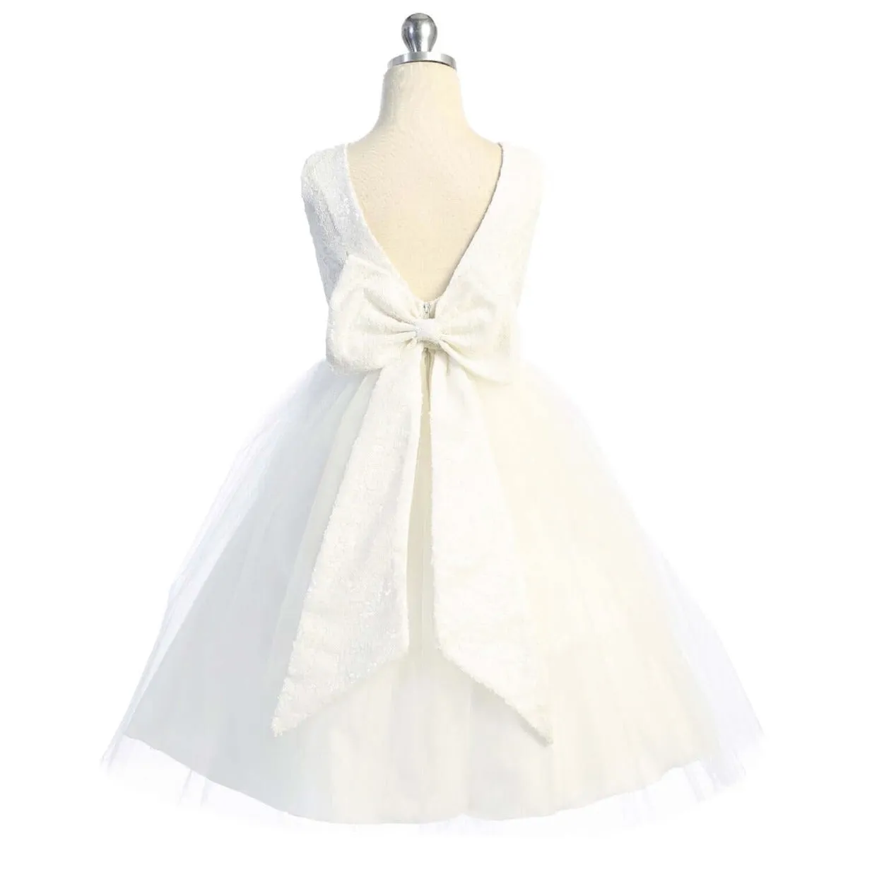 Belle of the Ball Dress -  White Lace and Sequins