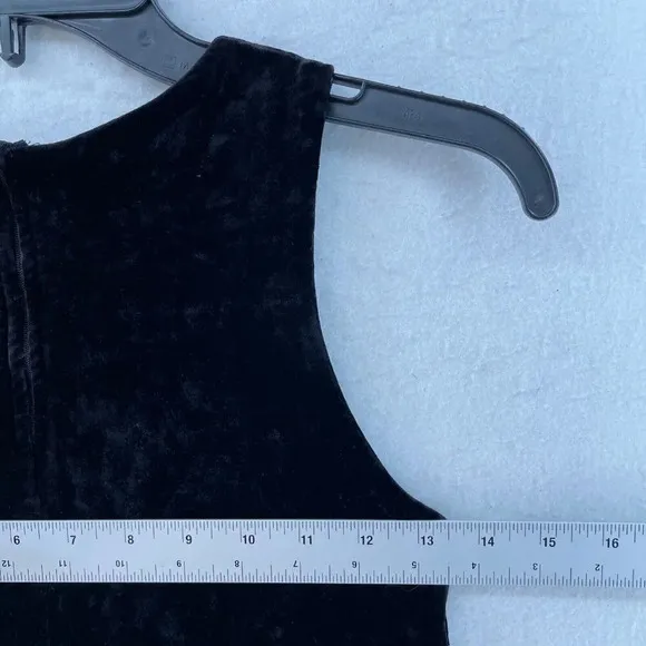 Betsy Johnson Dress Women's Sz S Black Fit &amp; Flare Round Neck Stretch Velvet